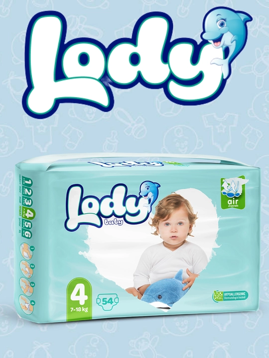 Подгузники LODY BABY 4, 7-18 кг, 54 шт - 