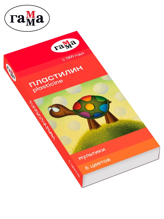 Plastilin Gamma "Multfilmlar", 6 rang, 120 g, stack bilan, karton qadoqlash, 280015 - 