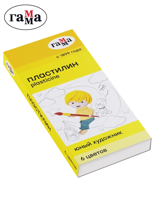 Plastilin Gamma "yosh rassom", 6 rang, 84 g, stack bilan, karton qadoqlash, 280042 - 