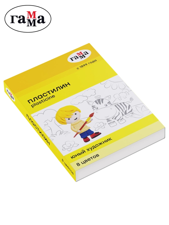 Plastilin Gamma "Yosh rassom", 8 rang, 112 g, stack bilan, karton qadoqlash, 280043 - 