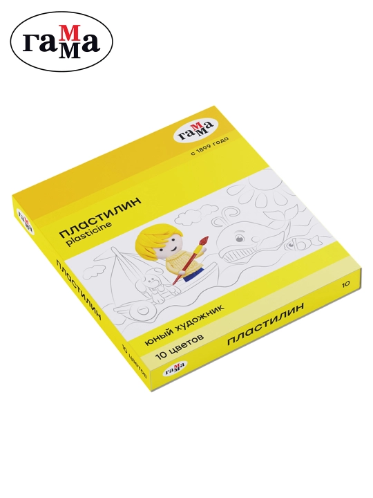 Plastilin Gamma "Yosh rassom", 10 rang, 140 g, stack bilan, karton qadoqlash, 280044 - 