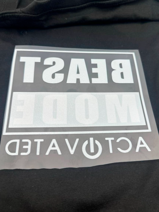 DTF наклейка на одежду BEAST MODE, 15*15
