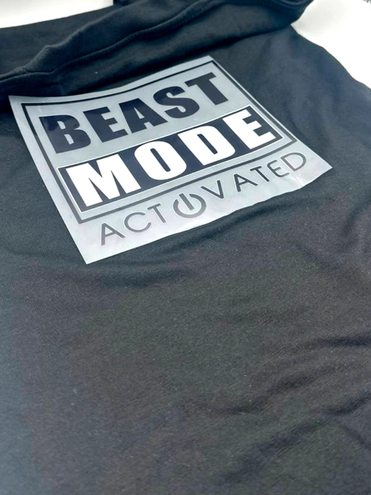 DTF наклейка на одежду BEAST MODE, 15*15