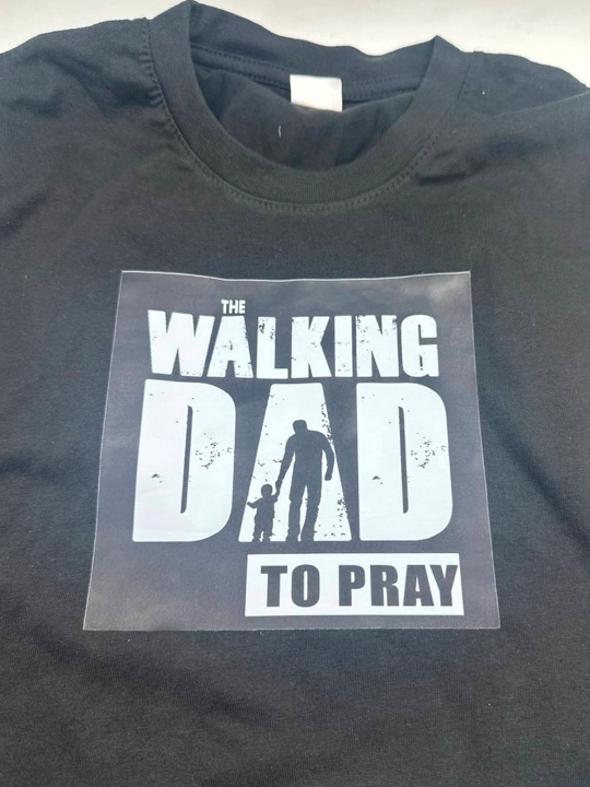 DTF наклейка на одежду WALKING DAD  15*15