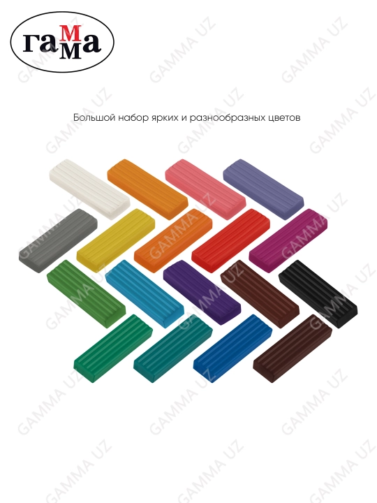 Plastilin Gamma "Multfilmlar", 18 rang, 360 g, stack bilan, karton qadoqlash, 280028
