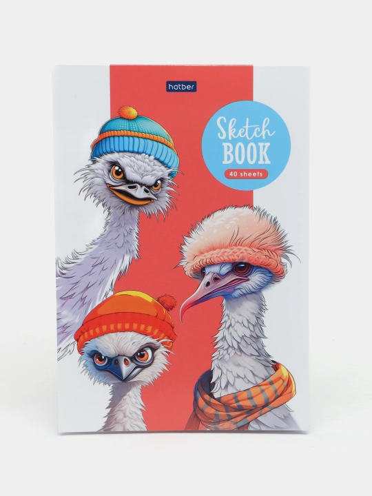 Блокнот SketchBook Premium серия Модные страусы, A5ф, 40 листов