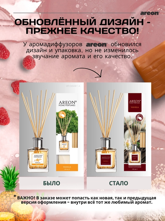 Ароматизатор для дома Areon, 150 мл, освежитель воздуха, диффузор с палочками