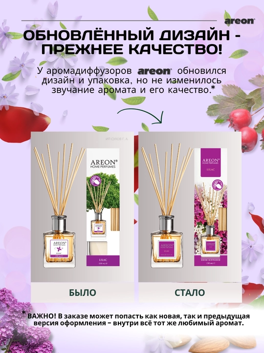 Ароматизатор для дома Areon, 150 мл, освежитель воздуха, диффузор с палочками