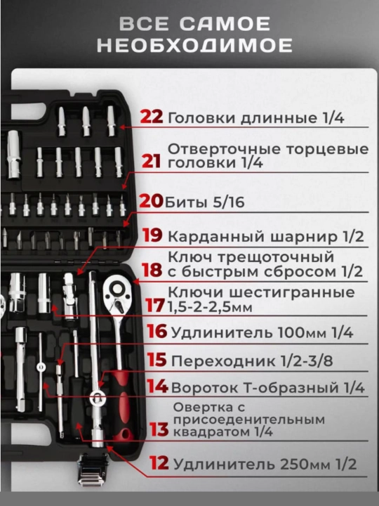 Набор ключей инструментов, для дома и автомобиля LFINE, 46/85/94/108/121/187/216