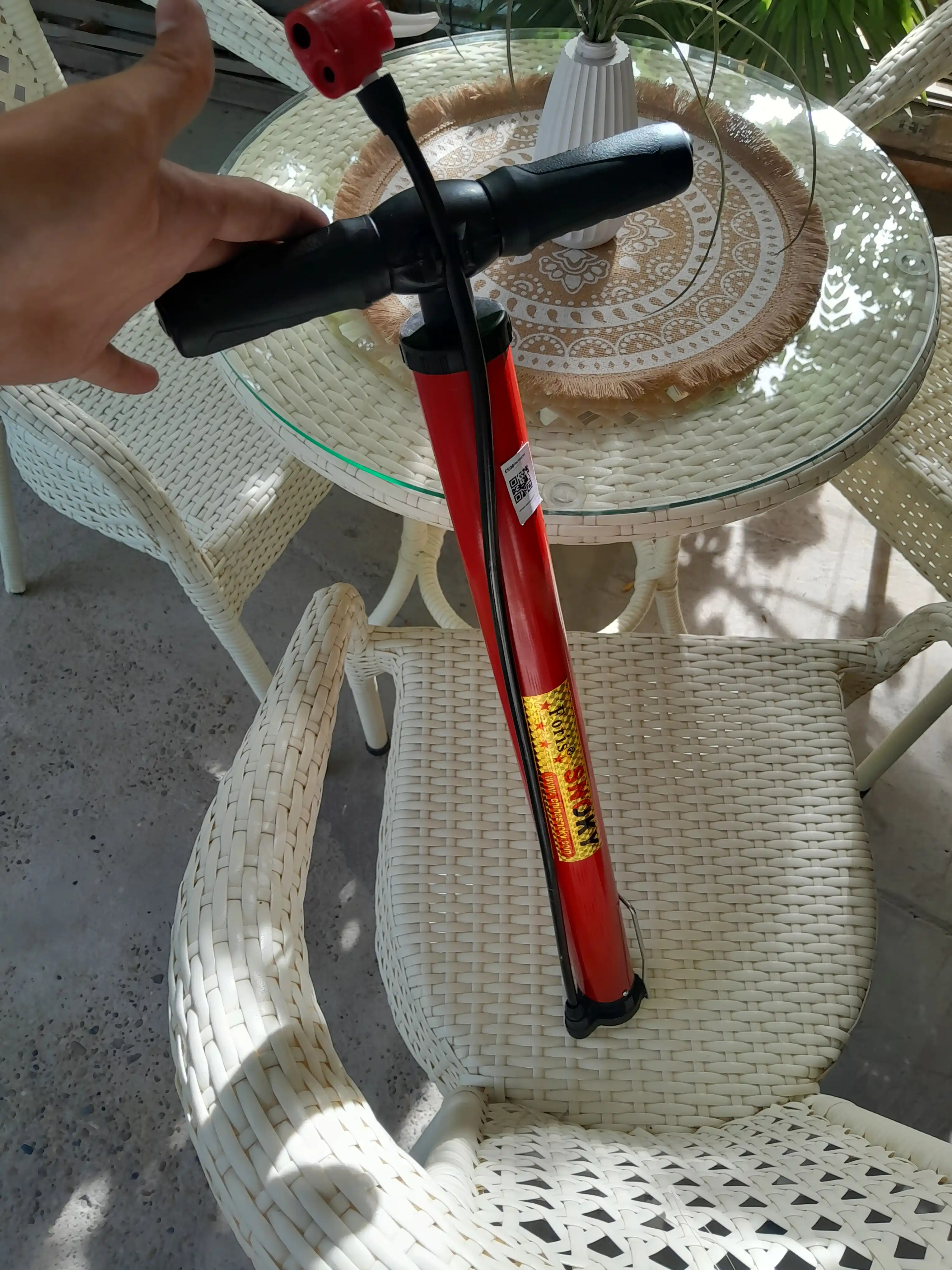 Velosiped qo‘l nasosi, manometrli, mexanik, polga o‘rnatiladigan