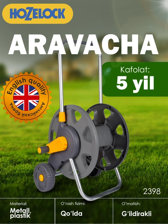 Shlangsiz g‘ildirakli aravacha-g‘altak, 60 m gacha, HoZelock 2398