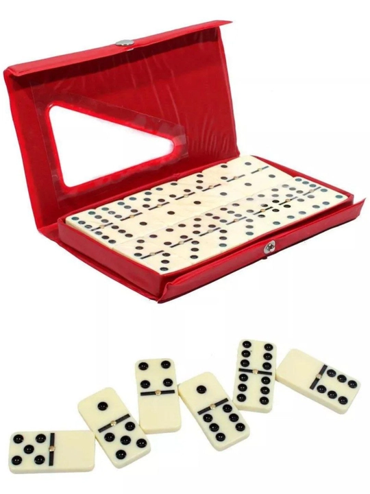 Домино классическая игра, 28 костей, в кожаном футляре, 6+