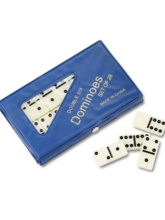 Домино классическая игра, 28 костей, в кожаном футляре, 6+