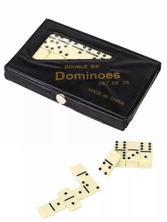 Домино классическая игра, 28 костей, в кожаном футляре, 6+