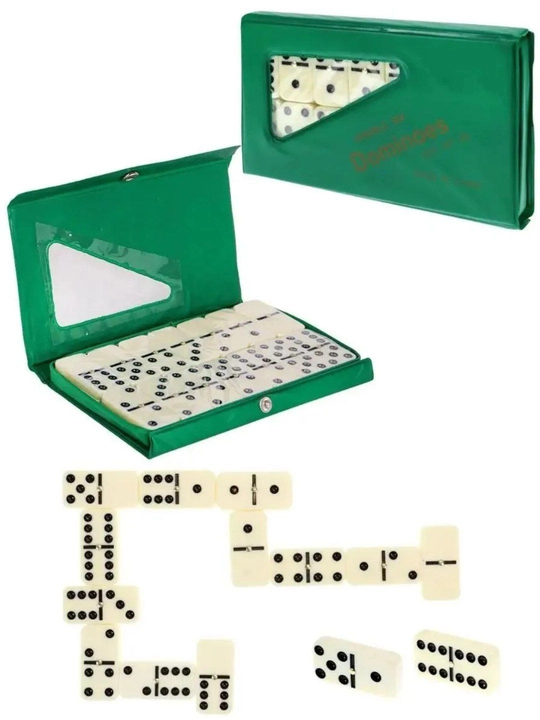 Домино классическая игра, 28 костей, в кожаном футляре, 6+