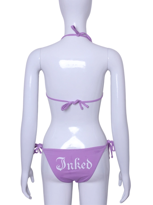 Ayollar bog‘ichli bikini cho‘milish kiyimi (pushti/binafsha/qizil)
