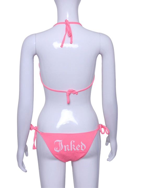 Ayollar bog‘ichli bikini cho‘milish kiyimi (pushti/binafsha/qizil)