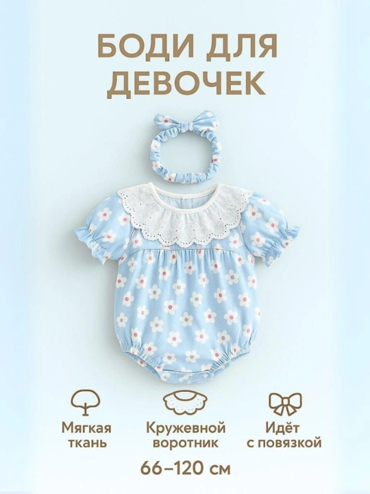 Летний комплект для девочек, боди, комбинезоны - 
