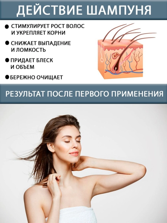 Шампунь для волос, мумие алтайское, тройная сила, против выпадения волос, Домашний Доктор