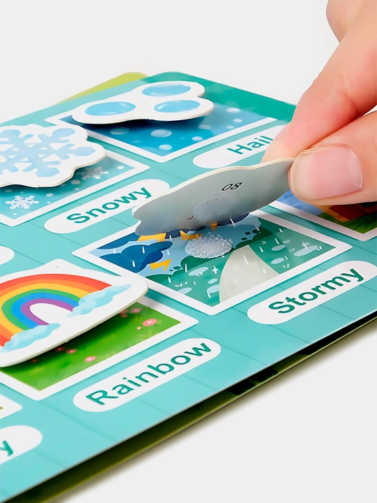 Bolalar uchun o'quv kitobi va alifbosi Busybook, lipuchkali Montessori kitobi