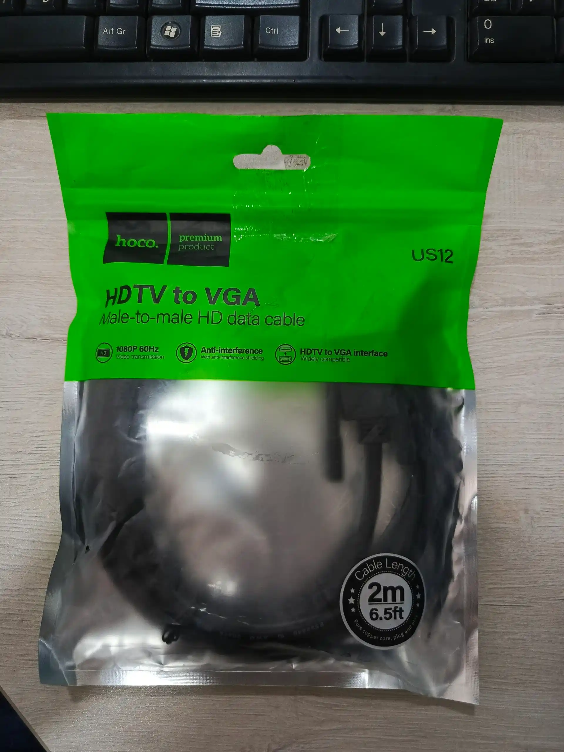 HOCO VGA, HDMI kabeli monitor va kompyuterga, 1-2 metr, televizor uchun adapter otkazgich