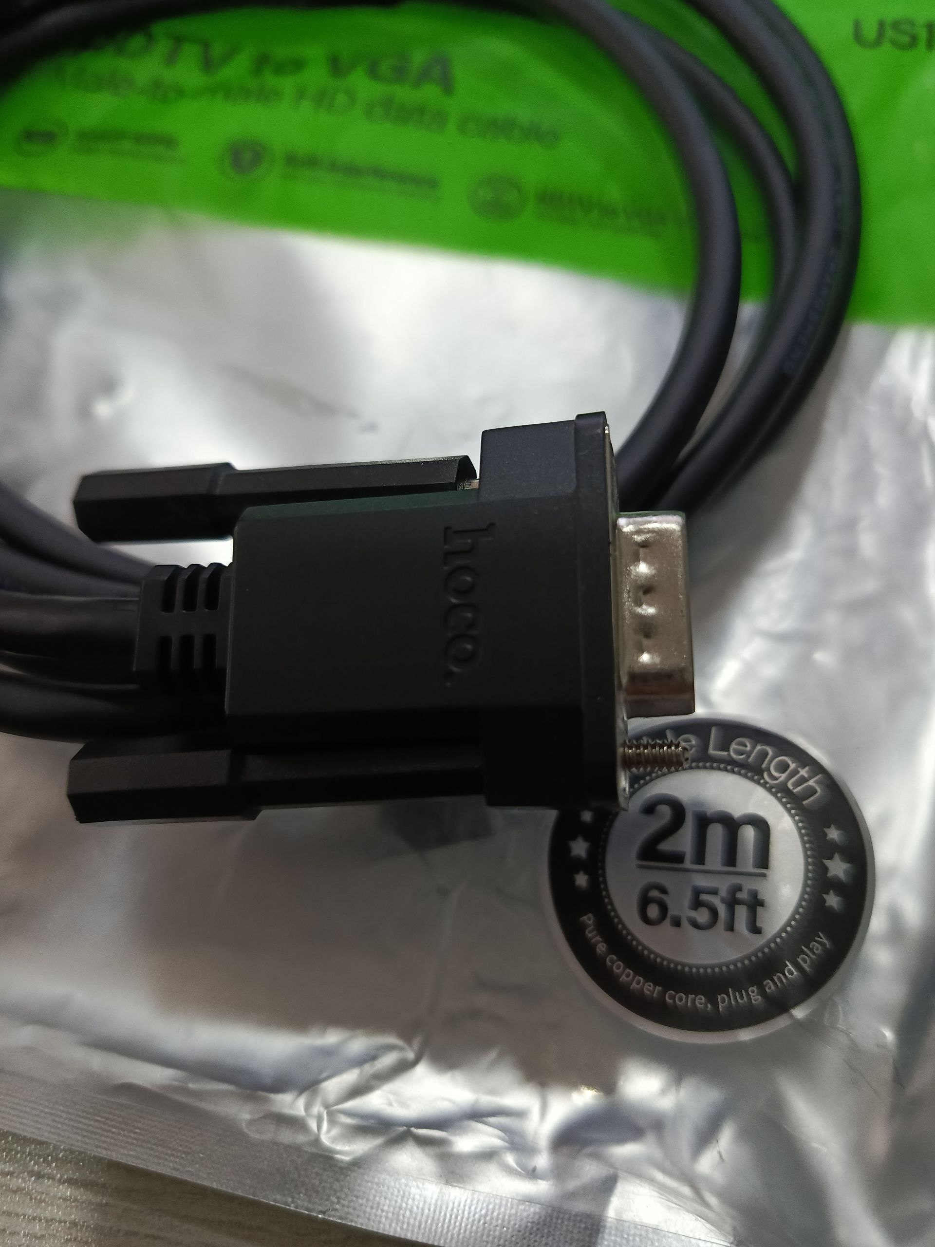 HOCO VGA, HDMI kabeli monitor va kompyuterga, 1-2 metr, televizor uchun adapter otkazgich