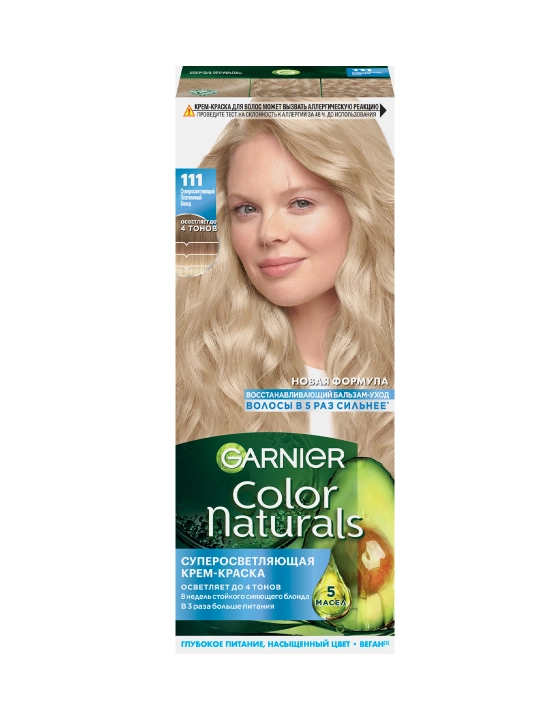 Garnier "Color Naturals" soch uchun chidamli ozuqaviy bo‘yoq kremi, 111 rangli Pl.Blond