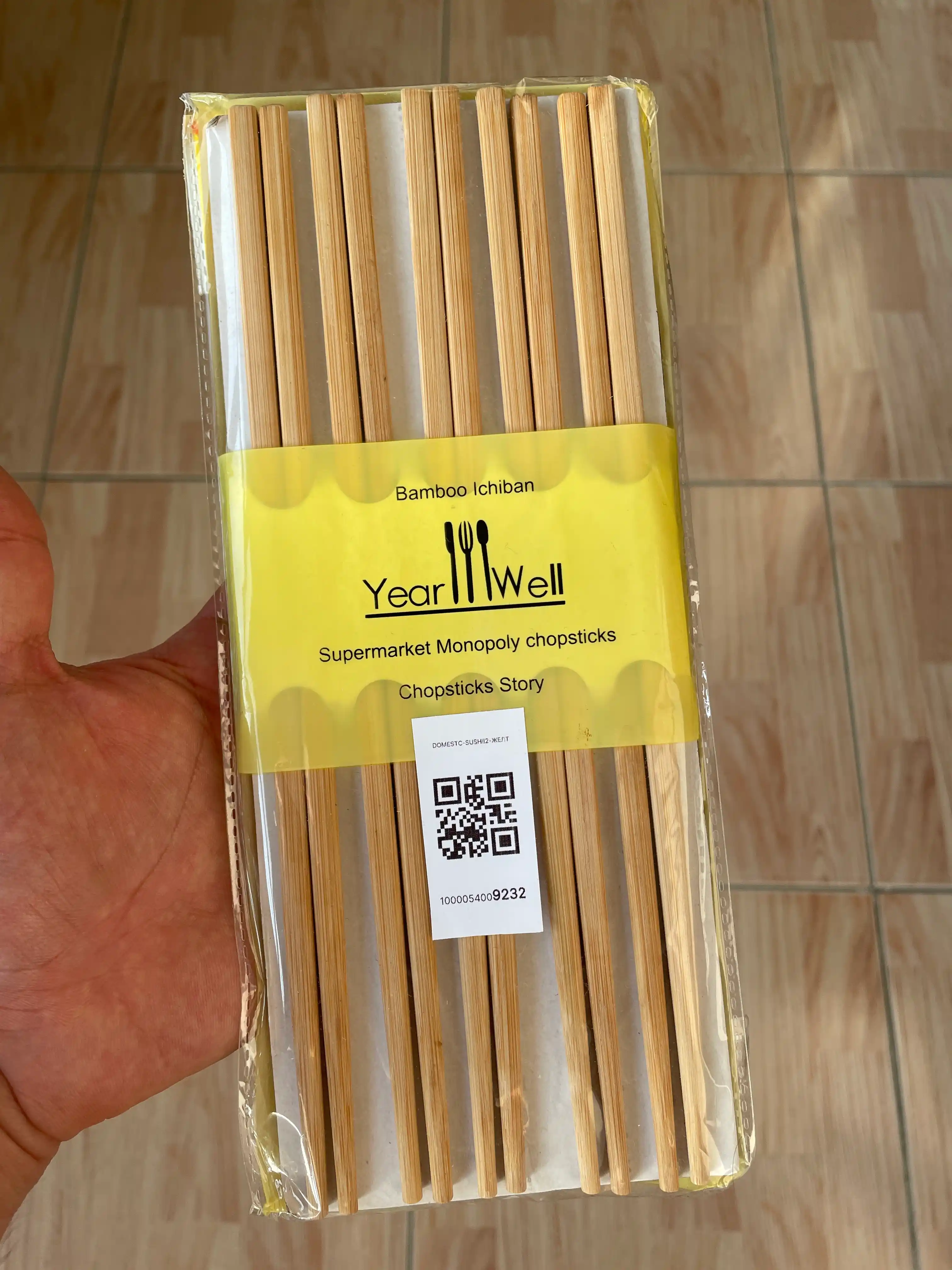 Sushi va rollar uchun yog‘och ovqatlanish tayoqchalari, bambukdan, 10 dona, 20 dona