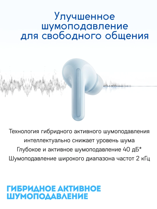 Simsiz quloqchinlar Redmi Buds 6 Lite, shovqinni bekor qilish va mikrofon bilan