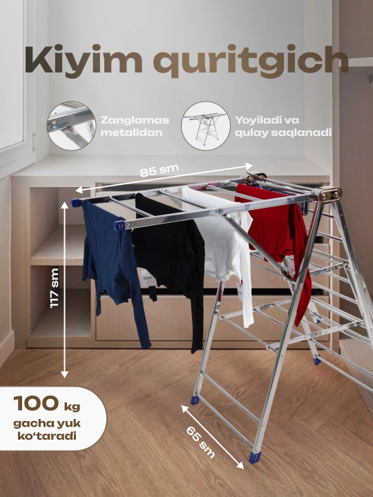 Kiyim quritgich, Sofiya "CARNELIA", zanglamas metall, 100 kg og'irlikka chidamli - 