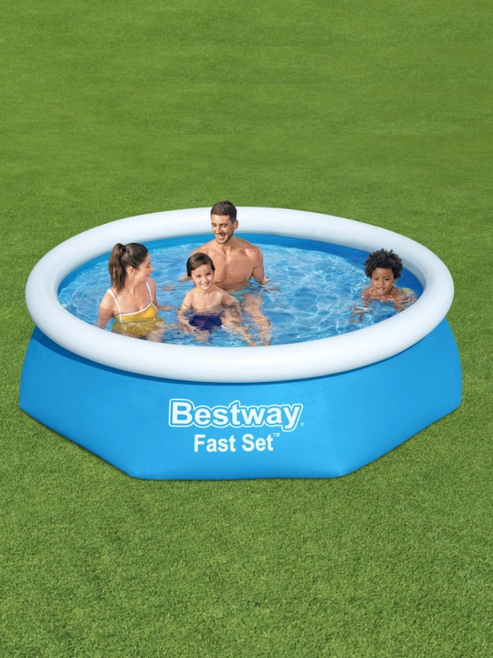Бассейн надувной Bestway Fast Set, до 3800 литров, прочный ПВХ