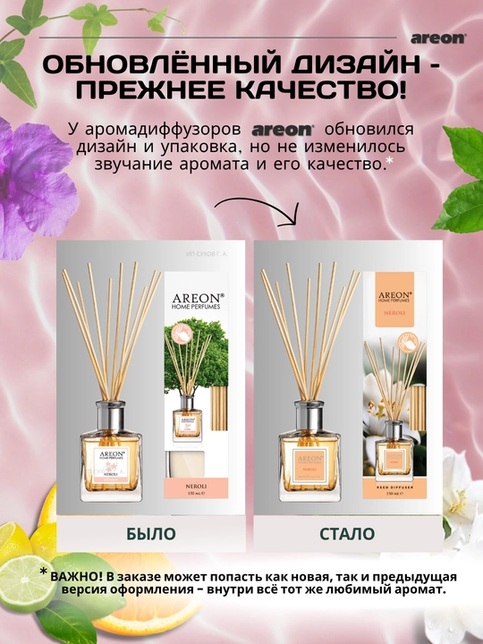 Ароматизатор для дома Areon, 150 мл, освежитель воздуха, диффузор с палочками