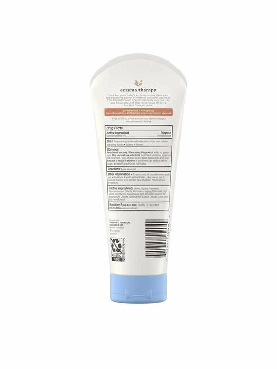 Aveeno Baby ekzema uchun namlantiruvchi krem, 206 g, kolloid suli va B5 vitamini bilan