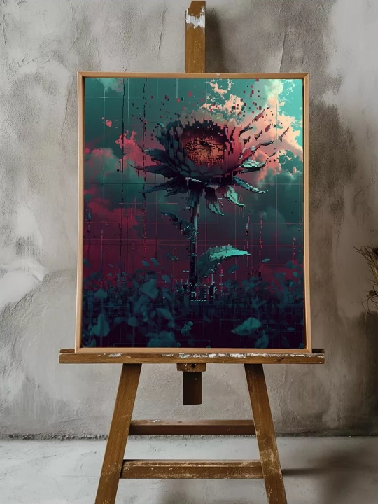 ARTERY devoridagi interyer rasmi, kanvasga bosma, ramka ostidagi poster