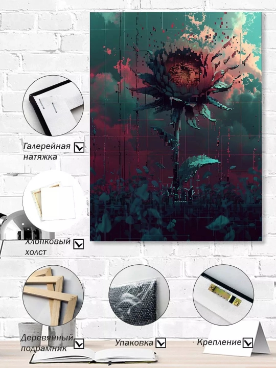 ARTERY devoridagi interyer rasmi, kanvasga bosma, ramka ostidagi poster