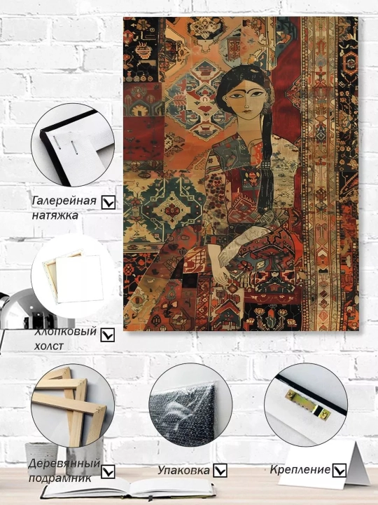 ARTERY devoridagi interyer rasmi, kanvasga bosma, ramka ostidagi poster