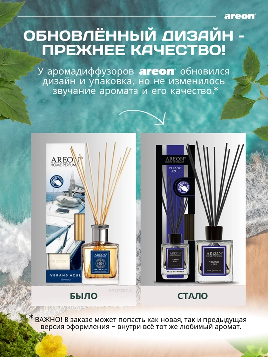 Ароматизатор для дома Areon 150 мл, освежитель воздуха, диффузор с палочками, для дома