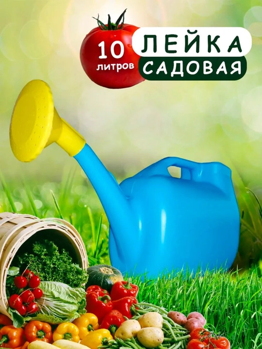 Лейка садовая, для цветов, растений и рассады, со съемным рассеивателем, 10 л - 
