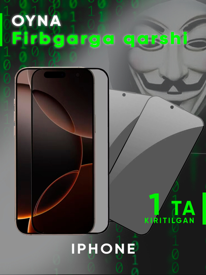 Защитное стекло, антишпион для iPhone 16 PRO MAX 16 PRO