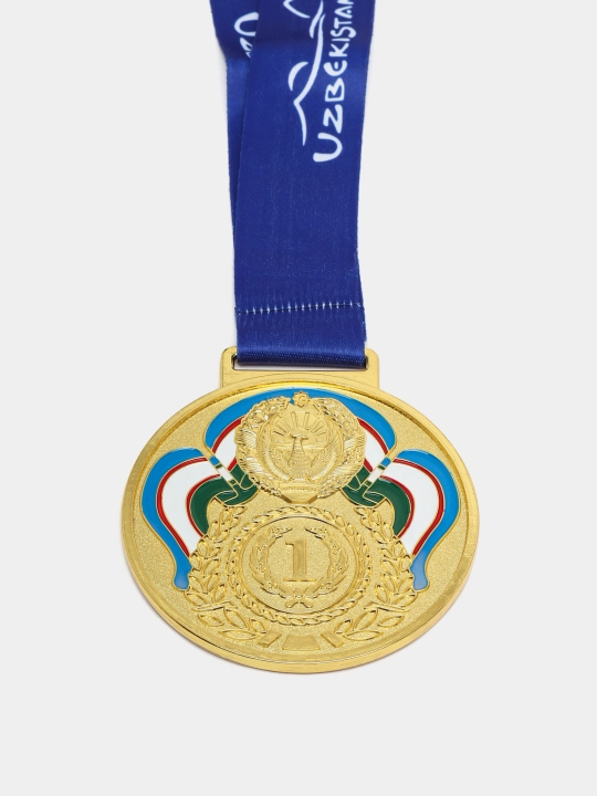 Sovrin medali, lentadagi metall, 1-oʻrin oltin, 2-oʻrin kumush, 3-oʻrin bronza