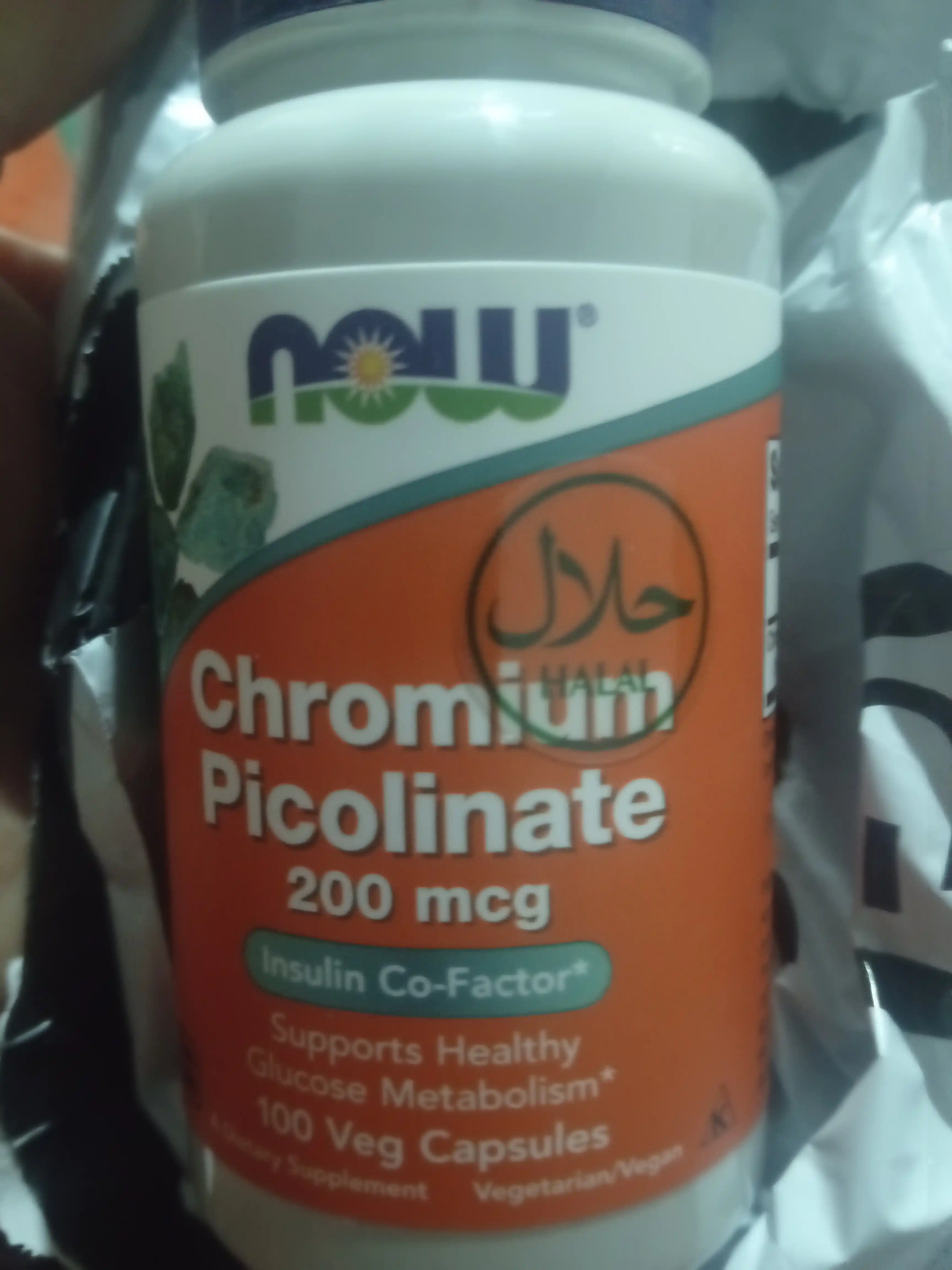 Now Foods, Хром пиколинат, 200 мкг, в капсулах, Халяль