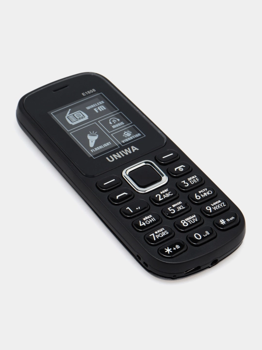 UNIWA E1808 tugmali telefoni, IMEI ro‘yxatdan o‘tkazilgan, kamera bor, batareya quvvati 800 mA/soat, quvvatlash imkoniyati mavjud