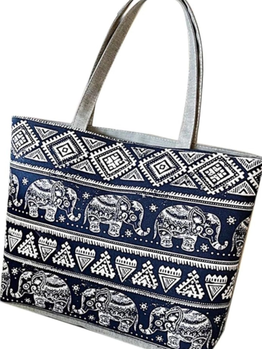 Shopper ayollar sumkasi, tropik bosmali, 5 xil rangda, katta matoli sumka