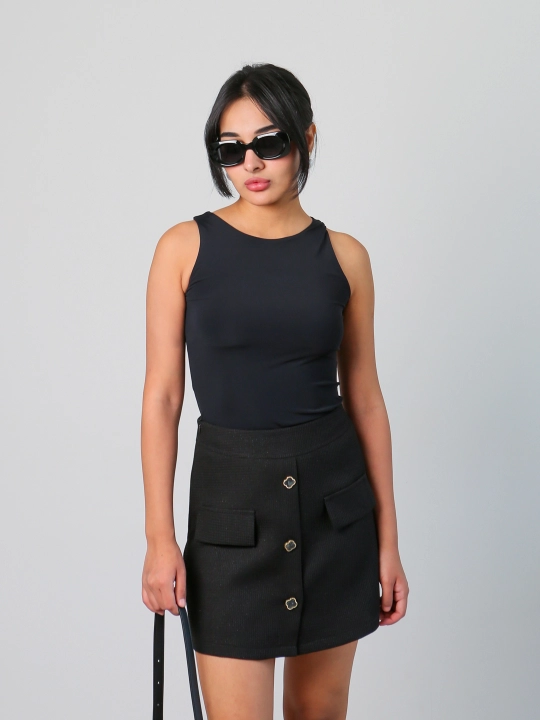 Astarlangan mini trapez yubka, S-M