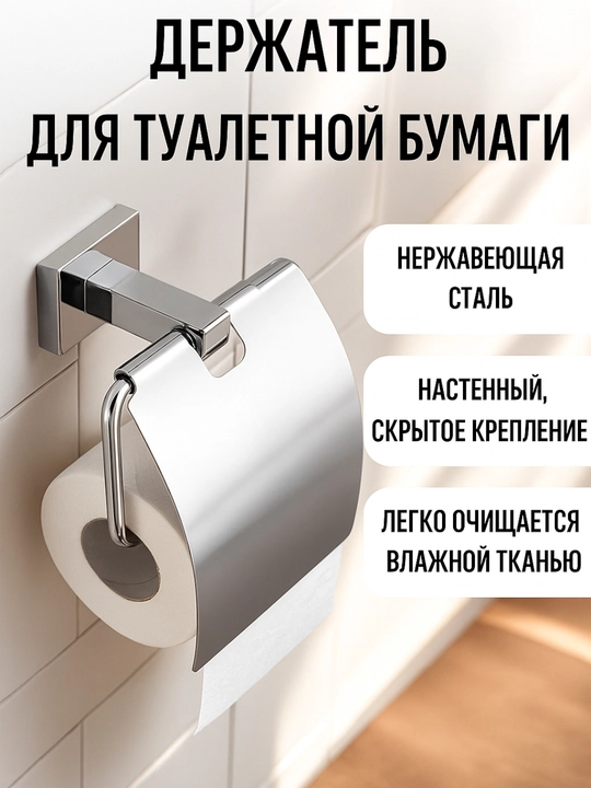 Держатель туалетной бумаги, из нержавеющей стали, 3 цвета - 