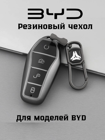 Чехлы для ключей, пульта от BYD Song/Han/Chazor/Tang/Seagull/E2/Qin/Yuan — 77CASES-BYDCSEG-СЕРМЕТ