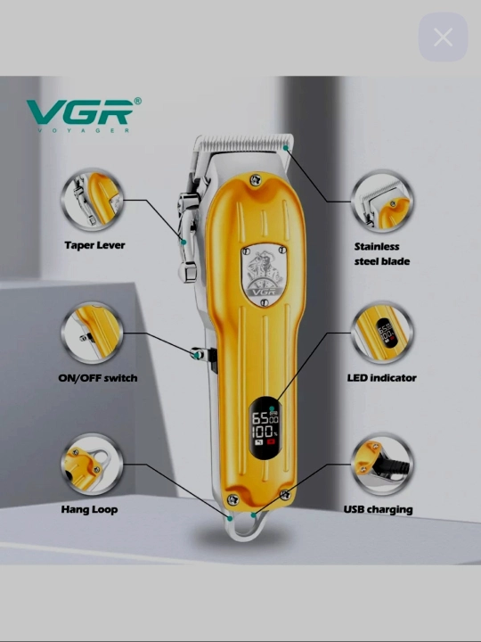Trimmer qaychi va soqol mashinasi, professional, simsiz, VGR