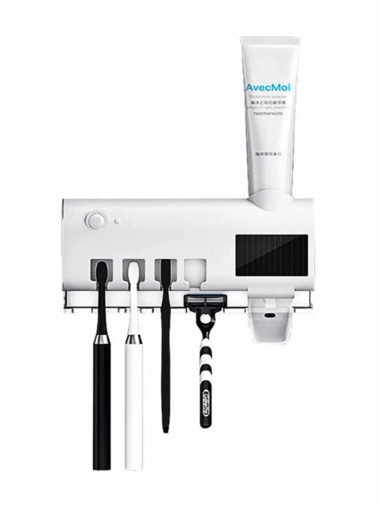 Dozator, tish cho'tkalari va tish pastasi uchun ushlagich, dispenserli, UV sterilizatorli