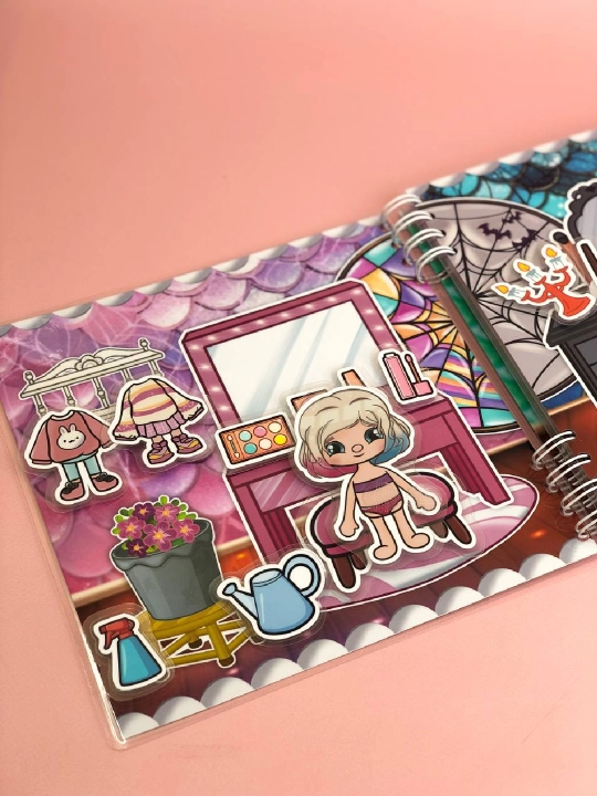 Yopishqoq kitob, stikerlar, barbi, modachi, toka-boka, avatar, labubu