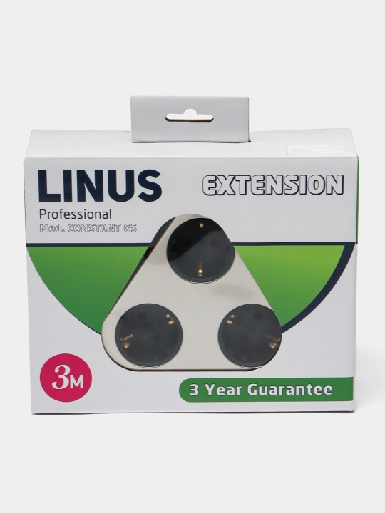 Удлинитель LINUS LIN-CD3X3 с декоративнымзаземлением–стиль ипрактичность в одномустройстве